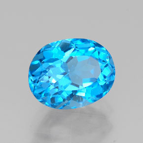 1.79캐럿 천연 스위스 블루 토파즈, 타원형 컷, 7.9×6.1 mm, VVS-VS