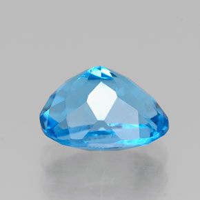 1.79캐럿 천연 스위스 블루 토파즈, 타원형 컷, 7.9×6.1 mm, VVS-VS