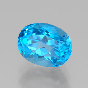 1.80캐럿 천연 스위스 블루 토파즈, 타원형 컷, 7.9×6.1 mm, VVS