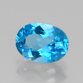 1.53캐럿 천연 스위스 블루 토파즈, 타원형 컷, 8×6 mm, VVS