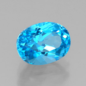 1.95캐럿 천연 스위스 블루 토파즈, 타원형 컷, 8.1×6.1 mm, VVS
