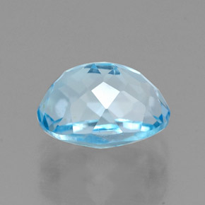 2.02캐럿 천연 스위스 블루 토파즈, 타원형 컷, 8×6 mm, VVS