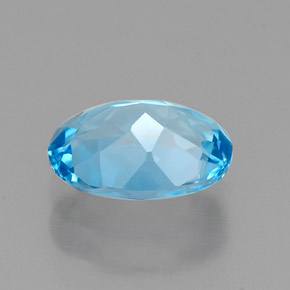 1.47캐럿 천연 스위스 블루 토파즈, 타원형 컷, 8.1×6 mm, VVS