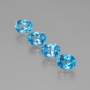 캐럿 천연 스위스 블루 토파즈 보석, 타원형 컷, 8.1×6.1 mm, VVS