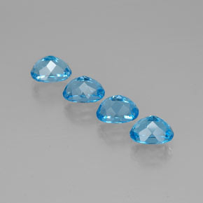 캐럿 천연 스위스 블루 토파즈 보석, 타원형 컷, 8.1×6.1 mm, VVS