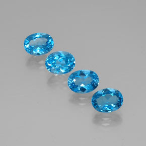 캐럿 천연 스위스 블루 토파즈 보석, 타원형 컷, 8×6.1 mm, VVS