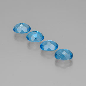 캐럿 천연 스위스 블루 토파즈 보석, 타원형 컷, 8×6.1 mm, VVS