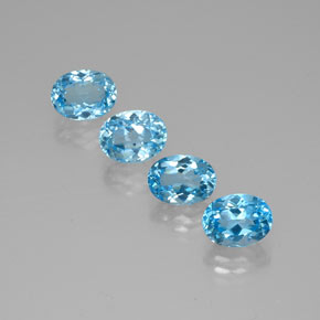 캐럿 천연 스위스 블루 토파즈 보석, 타원형 컷, 8.1×6.1 mm, VVS