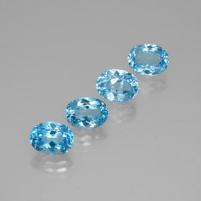 캐럿 천연 스위스 블루 토파즈 보석, 타원형 컷, 8.1×6.1 mm, VVS