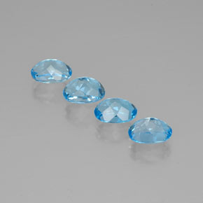 캐럿 천연 스위스 블루 토파즈 보석, 타원형 컷, 8.1×6.1 mm, VVS