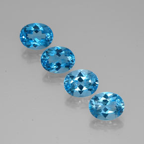 캐럿 천연 스위스 블루 토파즈 보석, 타원형 컷, 9.1×7.2 mm, VVS