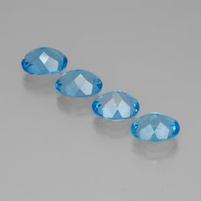 캐럿 천연 스위스 블루 토파즈 보석, 타원형 컷, 9.1×7.2 mm, VVS