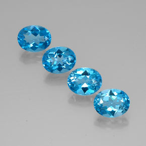캐럿 천연 스위스 블루 토파즈 보석, 타원형 컷, 9.1×7.1 mm, VVS