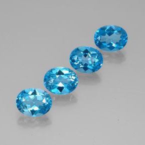 캐럿 천연 스위스 블루 토파즈 보석, 타원형 컷, 9.1×7.1 mm, VVS