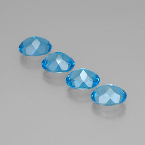 캐럿 천연 스위스 블루 토파즈 보석, 타원형 컷, 9.1×7.1 mm, VVS