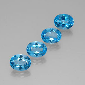 캐럿 천연 스위스 블루 토파즈 보석, 타원형 컷, 9.1×7.2 mm, VVS