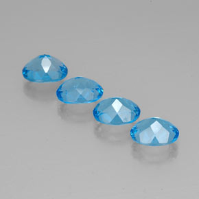 캐럿 천연 스위스 블루 토파즈 보석, 타원형 컷, 9.1×7.2 mm, VVS