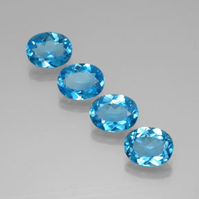 8.49캐럿 천연 스위스 블루 토파즈 보석, 타원형 컷, 9.1×7.1 mm, VVS