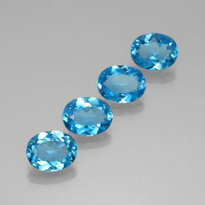 8.49캐럿 천연 스위스 블루 토파즈 보석, 타원형 컷, 9.1×7.1 mm, VVS