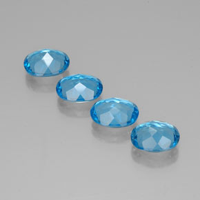 8.49캐럿 천연 스위스 블루 토파즈 보석, 타원형 컷, 9.1×7.1 mm, VVS