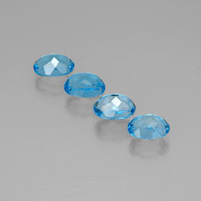 캐럿 천연 스위스 블루 토파즈 보석, 타원형 컷, 8×6 mm, VVS