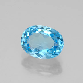 1.62캐럿 천연 스위스 블루 토파즈, 타원형 컷, 8×6 mm, VVS