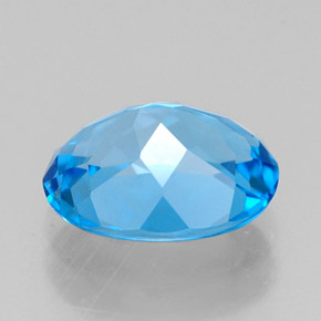2.28캐럿 천연 스위스 블루 토파즈, 타원형 컷, 9.1×7.1 mm, VVS