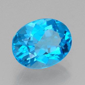 2.25캐럿 천연 스위스 블루 토파즈, 타원형 컷, 9×7.1 mm, VVS