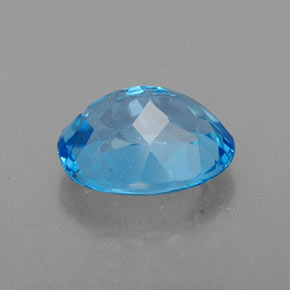 2.54캐럿 천연 스위스 블루 토파즈, 타원형 컷, 9.1×7.1 mm, VVS
