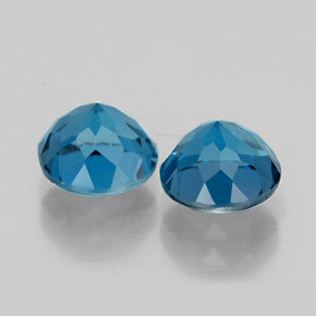 캐럿 천연 런던 블루 토파즈 보석, 라운드 컷, 7.06 mm, VVS