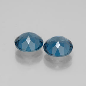 캐럿 천연 런던 블루 토파즈 보석, 라운드 컷, 7.26 mm, VVS