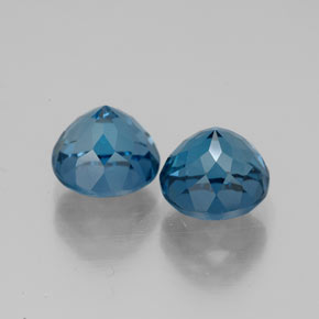 캐럿 천연 런던 블루 토파즈 보석, 라운드 컷, 7.09 mm, VVS
