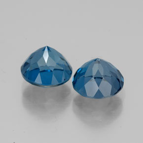 캐럿 천연 런던 블루 토파즈 보석, 라운드 컷, 7.07 mm, VVS-VS