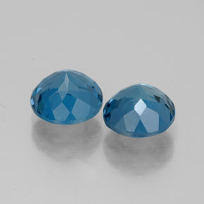 캐럿 천연 런던 블루 토파즈 보석, 라운드 컷, 7.02 mm, VVS