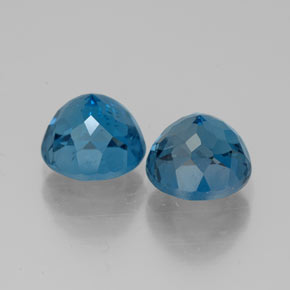 캐럿 천연 런던 블루 토파즈 보석, 라운드 컷, 7.10 mm, VVS-VS