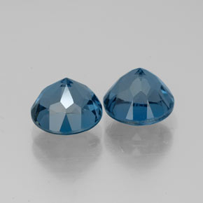 캐럿 천연 런던 블루 토파즈 보석, 라운드 컷, 7.04 mm, VVS