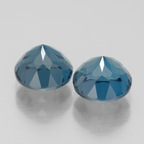 캐럿 천연 런던 블루 토파즈 보석, 라운드 컷, 7.08 mm, VVS-VS
