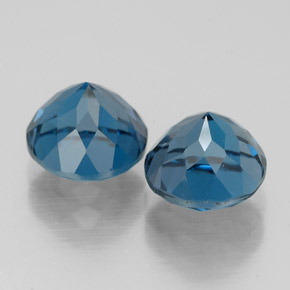 캐럿 천연 런던 블루 토파즈 보석, 라운드 컷, 7.18 mm, VVS