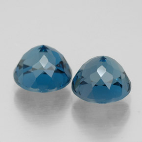 캐럿 천연 런던 블루 토파즈 보석, 라운드 컷, 7.08 mm, VVS