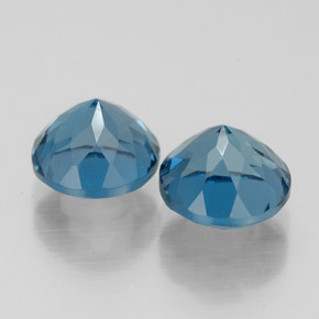 캐럿 천연 런던 블루 토파즈 보석, 라운드 컷, 6.98 mm, VVS