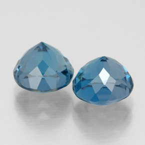 캐럿 천연 런던 블루 토파즈 보석, 라운드 컷, 7.22 mm, VVS