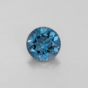 1.45캐럿 천연 런던 블루 토파즈, 라운드 컷, 6.90 mm, VVS-VS