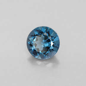 1.45캐럿 천연 런던 블루 토파즈, 라운드 컷, 6.90 mm, VVS-VS