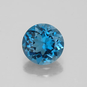1.53캐럿 천연 런던 블루 토파즈, 라운드 컷, 7.30 mm, VVS