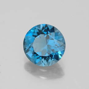 1.53캐럿 천연 런던 블루 토파즈, 라운드 컷, 7.30 mm, VVS