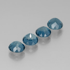 캐럿 천연 런던 블루 토파즈 보석, 라운드 컷, 6.98 mm, VVS-VS