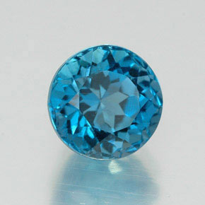 2.12캐럿 천연 런던 블루 토파즈, 라운드 컷, 7.03 mm, VS-SI