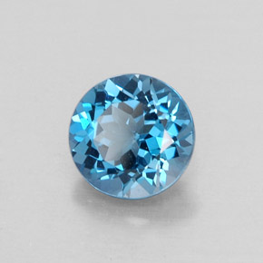 1.65캐럿 천연 런던 블루 토파즈, 라운드 컷, 7.03 mm, VVS-VS