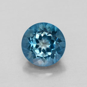 1.82캐럿 천연 런던 블루 토파즈, 라운드 컷, 7.25 mm, VVS