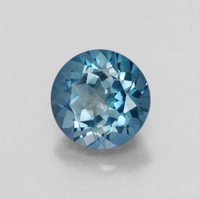 1.82캐럿 천연 런던 블루 토파즈, 라운드 컷, 7.25 mm, VVS